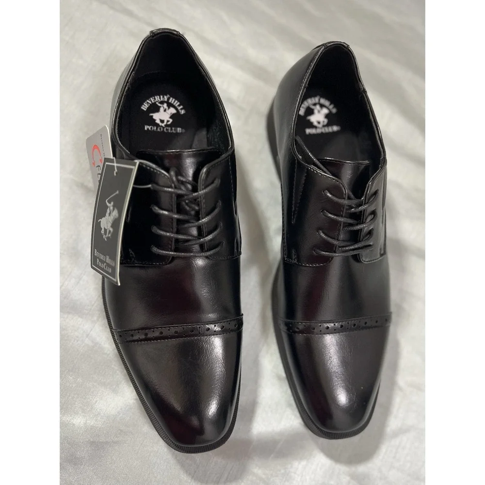 Beverly Hills Polo Club Men's Black Dress Shoes Damien New With Box Size 11